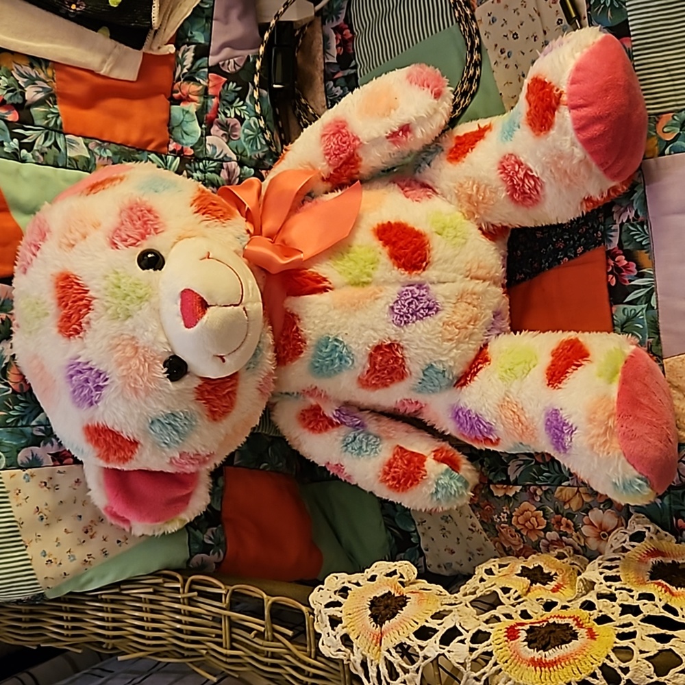 ❤️🎊Host Pick🎊❤️Teddy Bear Plush with hearts all over - Picture 7 of 11